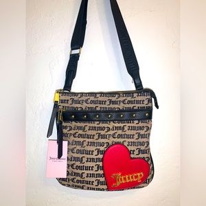 Juicy Couture Logo Heart Crossbody Messenger Bag
